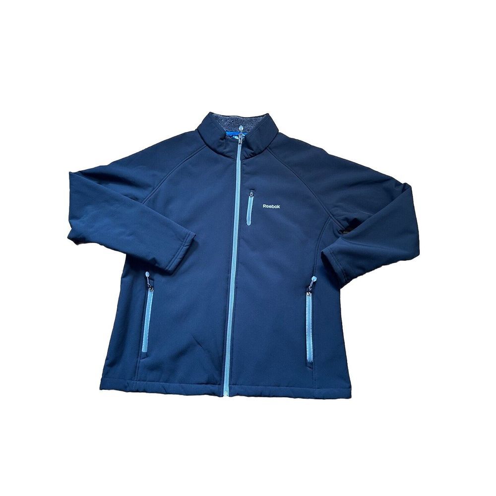 Reebok Jacket Men's Black Funnel Neck Windbreaker Full Zip. Size XL